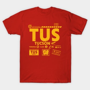 Vintage Tucson TUS Airport Code Travel Day Retro Travel Tag Arizona T-Shirt